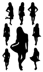 Set of Girl Silhouettes