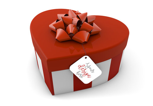 Heart Box and Gift Tag Mockup