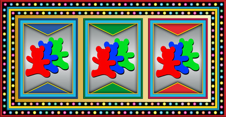 slot machine with teddy bears