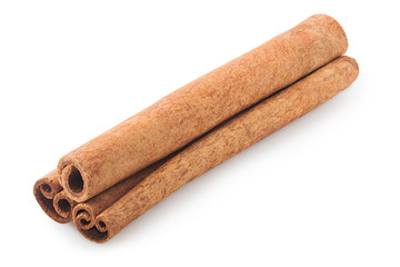 cinnamon, clipping path, isolated on white background