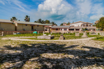 Fototapeta na wymiar Small cemetery in Caye Caulker village, Belize