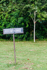 Sign Internet in the forest