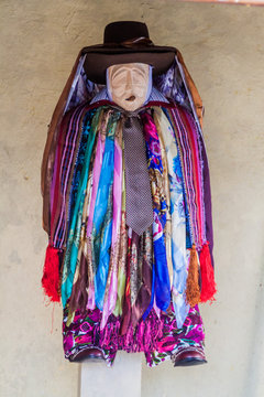 SANTIAGO ATITLAN, GUATEMALA - MARCH 24, 2016: Maximon, sacred idol of the Maya located in Santiago Atitlan.