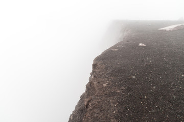 Misty mysterious rim of Telica volcano crater, Nicaragua