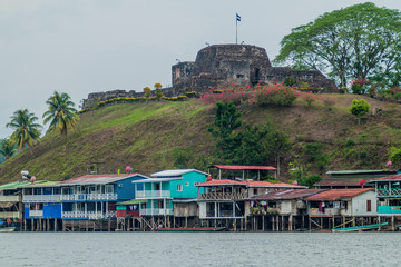 Village Ell Castillo with the Fortress of the Immaculate Conception at San Juan river, Nicaragua