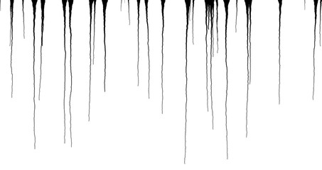 Black Ink Dripping Streaks - Vector Grunge Illustration  
