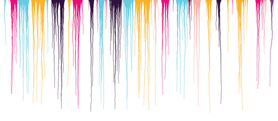 Colorful Dripping Paint - Vector Grunge Illustration  
