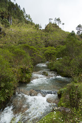 Naklejka na ściany i meble Mountains panoramic views of Huehuetenango, Guatemala.