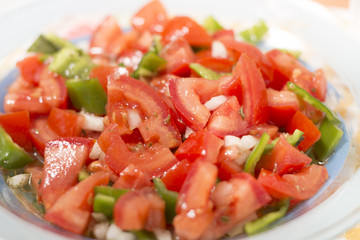 fresh tomato and bell pepper salad