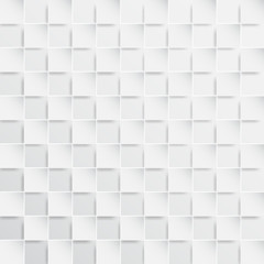 Abstract square paper cut style on white checkerboard background.Vector illustration.