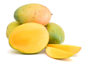 Mango fruit isolated on white background.