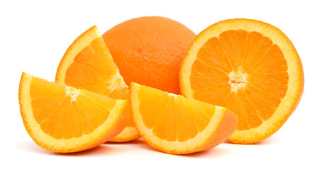  Slices of Orange Isolated on White Background