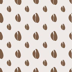 Coffee beans seamless pattern. Vector illustration.