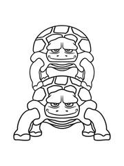 huckepack 2 freunde team paar pärchen schildkröte süß niedlich comic cartoon clipart land beine