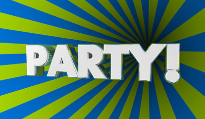 Party Event Celebration Fun Invitation 3d Illustration
