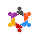 "Business People Meeting of Six People. Logo Vector" Stock image and