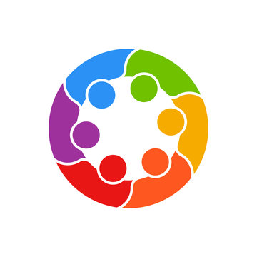 Meeting People Circle Business Logo Vector