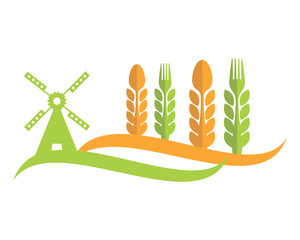 windmill spoon field agriculture agricultural harvest farming image vector