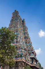 Fototapeta premium Colorful tower of Meenakshi Amman Temple