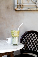 matcha green tea with milk