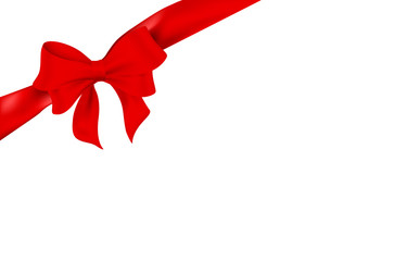 Rote Schleife. Red satin ribbon and bow vector illustration.