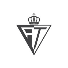 initial two letter half logo triangle black