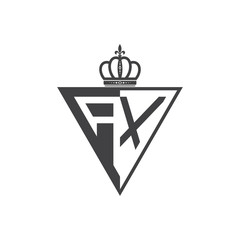 initial two letter half logo triangle black