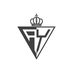 initial two letter half logo triangle black