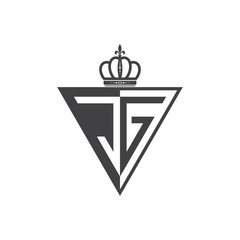 initial two letter half logo triangle black