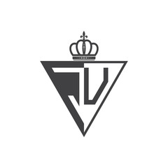initial two letter half logo triangle black
