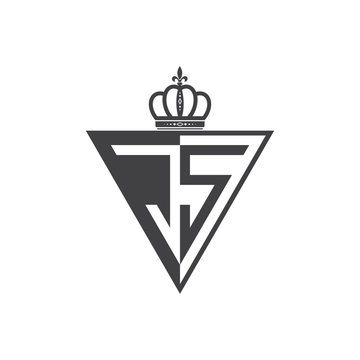 initial two letter half logo triangle black