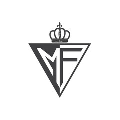 initial two letter half logo triangle black