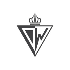 initial two letter half logo triangle black
