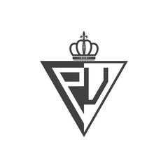 initial two letter half logo triangle black
