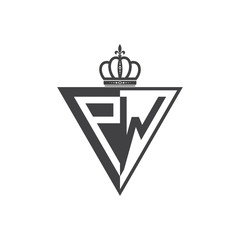 initial two letter half logo triangle black
