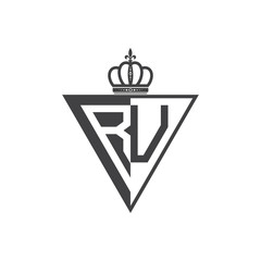 initial two letter half logo triangle black