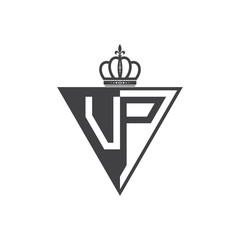 initial two letter half logo triangle black