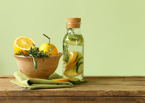 ingredients detox drink from cucumber and lemon