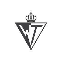 initial two letter half logo triangle black