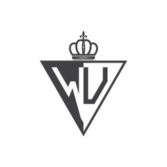 initial two letter half logo triangle black