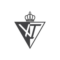 initial two letter half logo triangle black