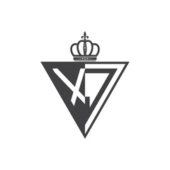 initial two letter half logo triangle black