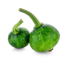 Green pumpkin isolated on the white background