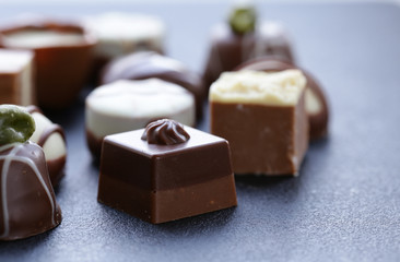 assorted chocolates candies for dessert and treats