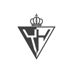 initial two letter half logo triangle black