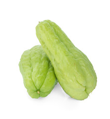 Chayote on white background