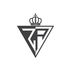 initial two letter half logo triangle black