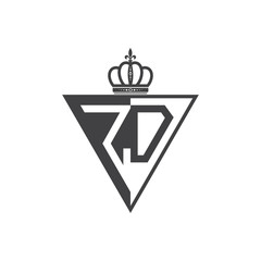 initial two letter half logo triangle black