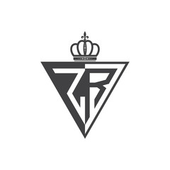 initial two letter half logo triangle black