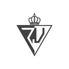 initial two letter half logo triangle black